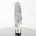 Pleaser | Delight-1017RSF, 6 inch Open Toe with Fringe Ankle Boots Clear-Silver/Clear Size : 11 - FUNkyPair.com