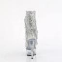 Pleaser | Delight-1017RSF, 6 inch Open Toe with Fringe Ankle Boots Clear-Silver/Clear Size : 11 - FUNkyPair.com