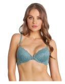 Pleasure State My Fit Lace Graduated Push Up Plunge Bra in Sagebrush Green Sage 12 D