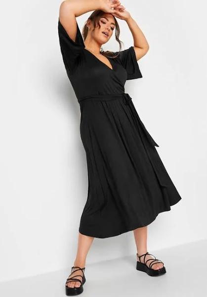 Plus Size Limited Collection Curve Black Wrap Midi Dress Size 24 | Women's Plus Size and Curve Fashion