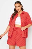 Plus Size Limited Collection Curve Coral Orange Broderie Anglaise Shorts Size 20 | Women's Plus Size and Curve Fashion