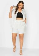 Plus Size Limited Collection Curve White Broderie Anglaise Shorts Size 30-32 | Women's Plus Size and Curve Fashion