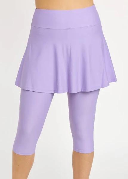 Plus Size Plus Size Flared Swim Skort With Capri Leggings UPF 50+ | Lavender | by Calypsa |