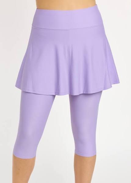 Plus Size Plus Size Flared Swim Skort With Capri Leggings UPF 50+ | Lavender | by Calypsa |