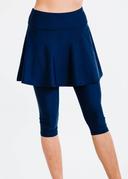 Plus Size Plus Size Flared Swim Skort With Capri Leggings UPF 50+ | Navy | by Calypsa |