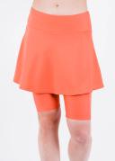 Plus Size Plus Size Women's Swim Skirt: Mid-Thigh Swim Skirt With Knee Length Leggings UPF 50+ | Coral | by Calypsa |