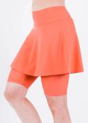 Plus Size Plus Size Women's Swim Skirt: Mid-Thigh Swim Skirt With Knee Length Leggings UPF 50+ | Coral | by Calypsa |