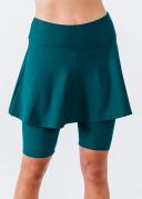 Plus Size Plus Size Women's Swim Skirt: Mid-Thigh Swim Skirt With Knee Length Leggings UPF 50+ | Dark Jade | by Calypsa |