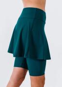 Plus Size Plus Size Women's Swim Skirt: Mid-Thigh Swim Skirt With Knee Length Leggings UPF 50+ | Dark Jade | by Calypsa |
