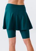 Plus Size Plus Size Women's Swim Skirt: Mid-Thigh Swim Skirt With Knee Length Leggings UPF 50+ | Dark Jade | by Calypsa |