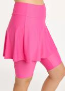 Plus Size Plus Size Women's Swim Skirt: Mid-Thigh Swim Skirt With Knee Length Leggings UPF 50+ | Magenta | by Calypsa |