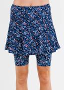 Plus Size Plus Size Women's Swim Skirt: Mid-Thigh Swim Skirt With Knee Length Leggings UPF 50+ | Navy Mosaic | by Calypsa |