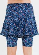 Plus Size Plus Size Women's Swim Skirt: Mid-Thigh Swim Skirt With Knee Length Leggings UPF 50+ | Navy Mosaic | by Calypsa |