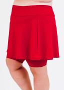 Plus Size Plus Size Women's Swim Skirt: Mid-Thigh Swim Skirt With Knee Length Leggings UPF 50+ | Red | by Calypsa |