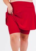 Plus Size Plus Size Women's Swim Skirt: Mid-Thigh Swim Skirt With Knee Length Leggings UPF 50+ | Red | by Calypsa |