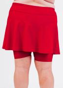 Plus Size Plus Size Women's Swim Skirt: Mid-Thigh Swim Skirt With Knee Length Leggings UPF 50+ | Red | by Calypsa |