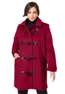 Plus Size Women's Collarless Leather Jacket by Jessica London in Rich Burgundy (Size 20 W)