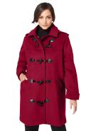 Plus Size Women's Collarless Leather Jacket by Jessica London in Rich Burgundy (Size 26 W)