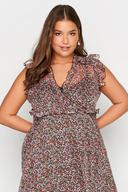 Plus Size Yours Curve Black Floral Hanky Hem Dress Size 20 | Women's Plus Size and Curve Fashion