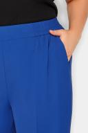 Plus Size Yours Curve Cobalt Blue Elasticated Waist Pullon Wide Leg Trousers Size 26 | Women's Plus Size and Curve Fashion