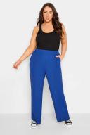 Plus Size Yours Curve Cobalt Blue Elasticated Waist Pullon Wide Leg Trousers Size 26 | Women's Plus Size and Curve Fashion