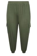 Plus Size Yours Curve Khaki Green Harem Cropped Joggers Inside Leg Size 22" , Waist Size 26-28 | Women's Plus Size and Curve Fashion