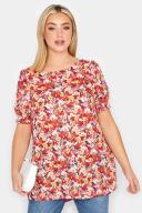 Plus Size Yours Curve Orange Floral Short Sleeve Blouse Size 20 | Women's Plus Size and Curve Fashion