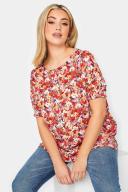 Plus Size Yours Curve Orange Floral Short Sleeve Blouse Size 20 | Women's Plus Size and Curve Fashion