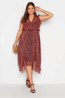 Plus Size Yours Curve Red Animal Print Hanky Hem Dress Size 22-24 | Women's Plus Size and Curve Fashion