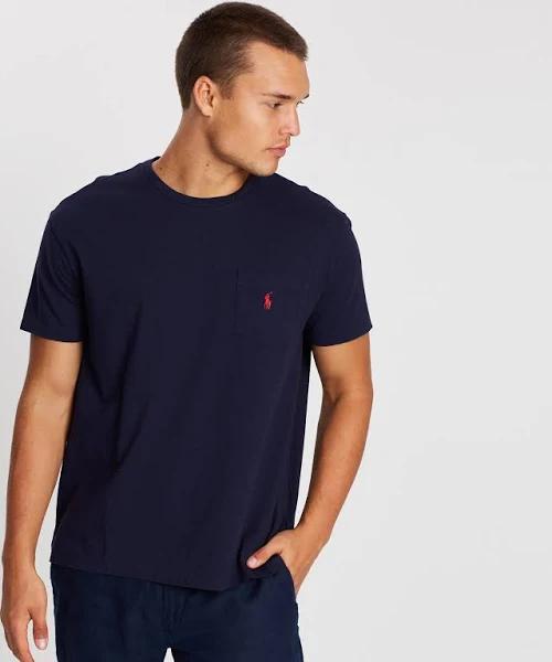 Polo Ralph Lauren - Men's Blue Basic T-shirts - Classic Fit Crew Neck Tee - Size S at The Iconic