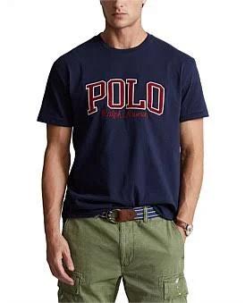 Polo Ralph Lauren - Men's Navy Printed T-shirts - Classic Fit Logo Jersey T-Shirt - Size XS at The Iconic