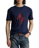 Polo Ralph Lauren - Men's Navy T-shirts - Custom Slim Fit Big Pony Logo T-Shirt - Size M at The Iconic