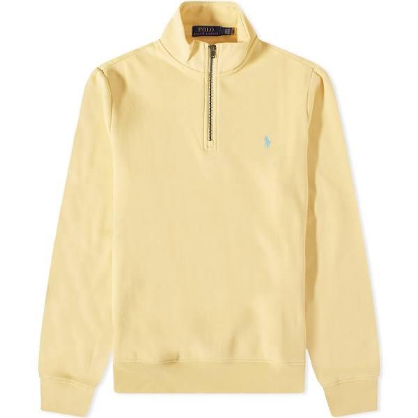 Polo Ralph Lauren Men's Vintage Fleece Quarter Zip Sweat in Empire Yellow, Size Small | END. Clothing