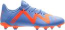 Puma Future Play FG/AG Big Kids' Soccer Cleats Shoes, Blue Glimmer/White/Ultra Orange, 3.5