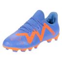 Puma Future Play FG/AG Big Kids' Soccer Cleats Shoes, Blue Glimmer/White/Ultra Orange, 3.5