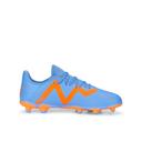 Puma Future Play FG/AG Big Kids' Soccer Cleats Shoes, Blue Glimmer/White/Ultra Orange, 3.5