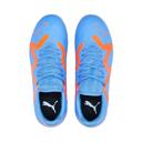 Puma Future Play FG/AG Big Kids' Soccer Cleats Shoes, Blue Glimmer/White/Ultra Orange, 3.5