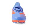 Puma Future Play FG/AG Big Kids' Soccer Cleats Shoes, Blue Glimmer/White/Ultra Orange, 3.5
