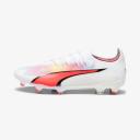 Puma Ultra Ultimate FG/AG Firm Ground Soccer Cleat White/Black/Fire Orchid - Size 4.5