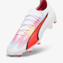 Puma Ultra Ultimate FG/AG Firm Ground Soccer Cleat White/Black/Fire Orchid - Size 4.5