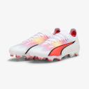 Puma Ultra Ultimate FG/AG Firm Ground Soccer Cleat White/Black/Fire Orchid - Size 4.5