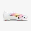 Puma Ultra Ultimate FG/AG Firm Ground Soccer Cleat White/Black/Fire Orchid - Size 4.5