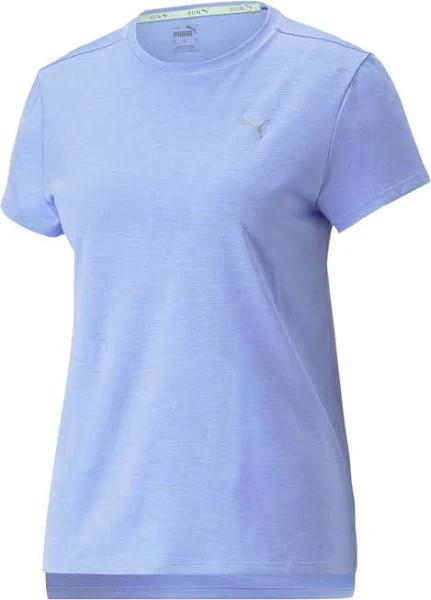Puma - Women's Blue Short Sleeve T-shirts - Run Favourite Heather SS Tee - Size XL at The Iconic