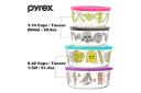 Pyrex 8pcs Glass Food Storage Lock Containers With Lid Hello Kitty / Star Wars / Mickey Mouse Star Wars