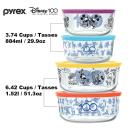 Pyrex 8pcs Glass Food Storage Lock Containers With Lid Hello Kitty / Star Wars / Mickey Mouse Star Wars