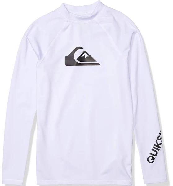 Quiksilver Boys' All Time Long Sleeve UPF 50 Rash Guard Toddler Shirt - White 2 - Swimoutlet.com