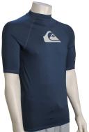 Quiksilver Men's All Time Short Sleeve UPF 50 Rash Guard - Insignia Blue - Swimoutlet.com