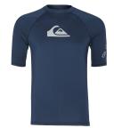 Quiksilver Men's All Time Short Sleeve UPF 50 Rash Guard - Insignia Blue - Swimoutlet.com
