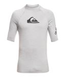 Quiksilver Men's All Time Short Sleeve UPF 50 Rash Guard - Sleet Heather - Swimoutlet.com