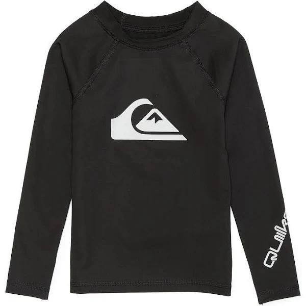 Quiksilver Youth All Time Long Sleeve UPF 50 Rash Guard Big Kid Shirt - Black - Swimoutlet.com